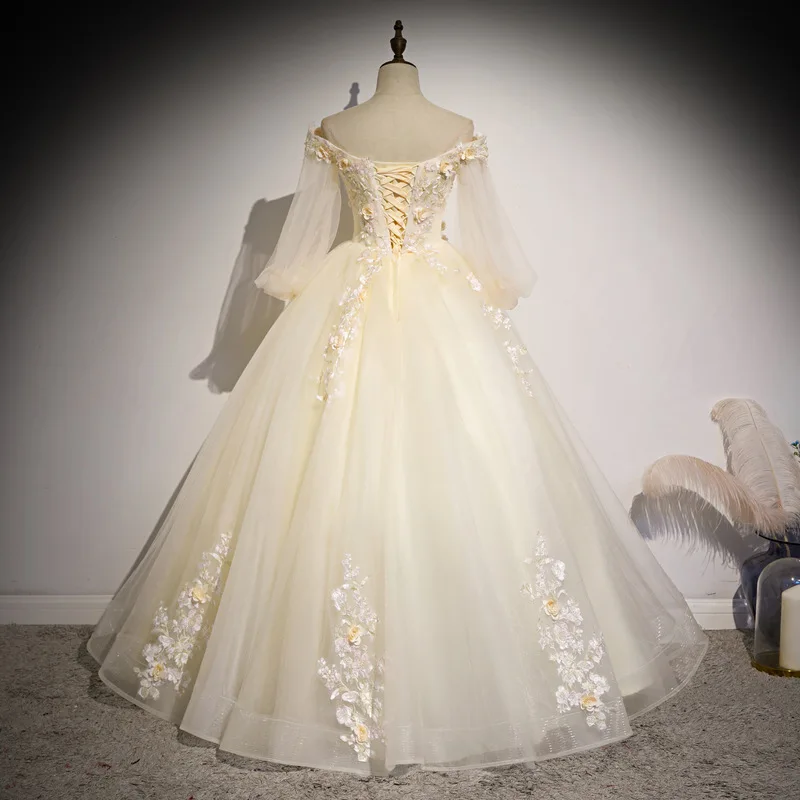 Vestidos De quinceañera con flores en 3D De Cenicienta, Vestidos formales con cuentas para baile De graduación, Vestidos De graduación, Vestidos De princesa De 15 Años 2024