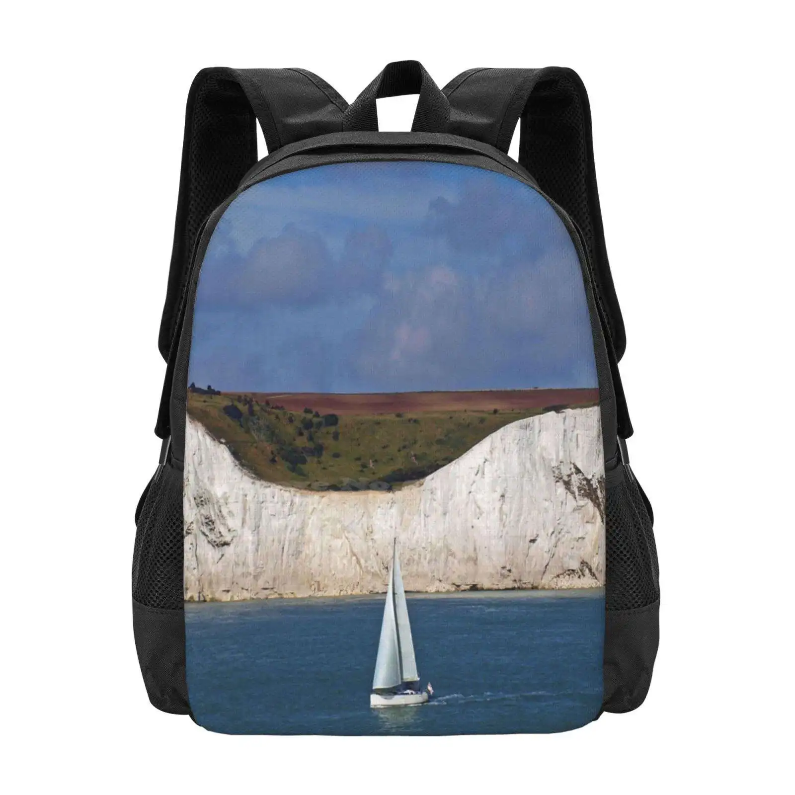 White Cliffs Of Dover Backpacks For School Teenagers Girls Travel Bags White Cliffs Dover England Uk United Kingdom Water Sail