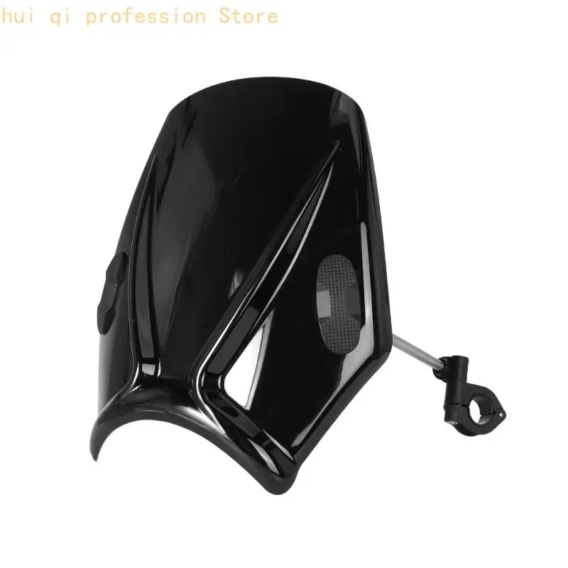Daily Road Travel Motorrad-Windschutzscheibe, ABS-Lenker-Windabweiser mit Stangenhalterung für 22 mm 25 mm 28 mm Stangen H8WE – Detail 9