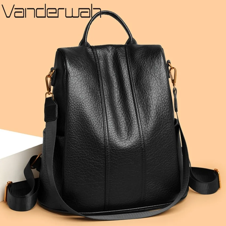 

Рюкзак с защитой от кражи, большой вместимости, повседневные рюкзаки для женщин и девушек, высококачественный рюкзак из мягкой кожи, дорожная сумка через плечо