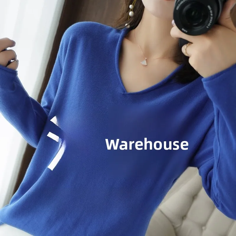 

100% хлопковый свитер с V-образным вырезом, женская вязаная верхняя одежда с капюшоном и манжетами, свободный крой, большие размеры, защита шеи