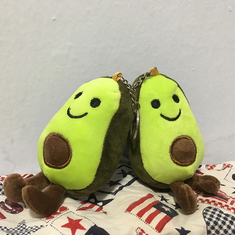 Mini Avocado Doll Pendant Keychain Cartoon Plush Toy Keychain Backpack Ornaments Gift