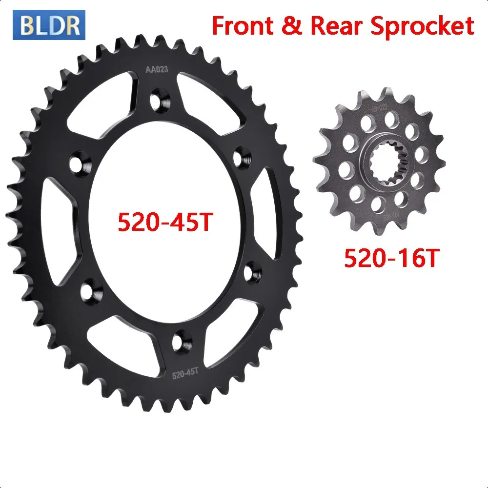 

520 16T 45T Front Rear Sprocket Gear Wheel Cam for Husayarna Husayarna Norden 901 for K*TM 790 Adventure 890 Adventure R Rally