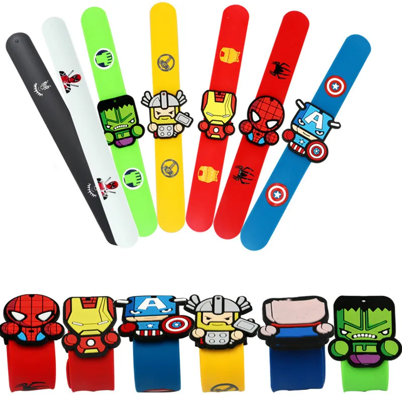 Spiderman Boys Cartoon Bracelet Iron Man Deadpool Hulk Anime Character Silicone Bracelet kids Toy Christmras Gift