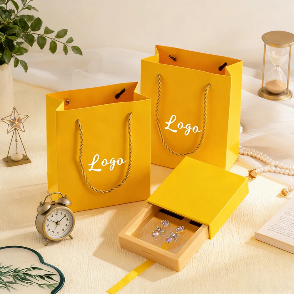 

14x12.5x6cm Custom Logo Wedding Gift Pouches Jewelry Paper Tote Bag Packaging Sack For Candle Children's Toys Perfume Cosmetic