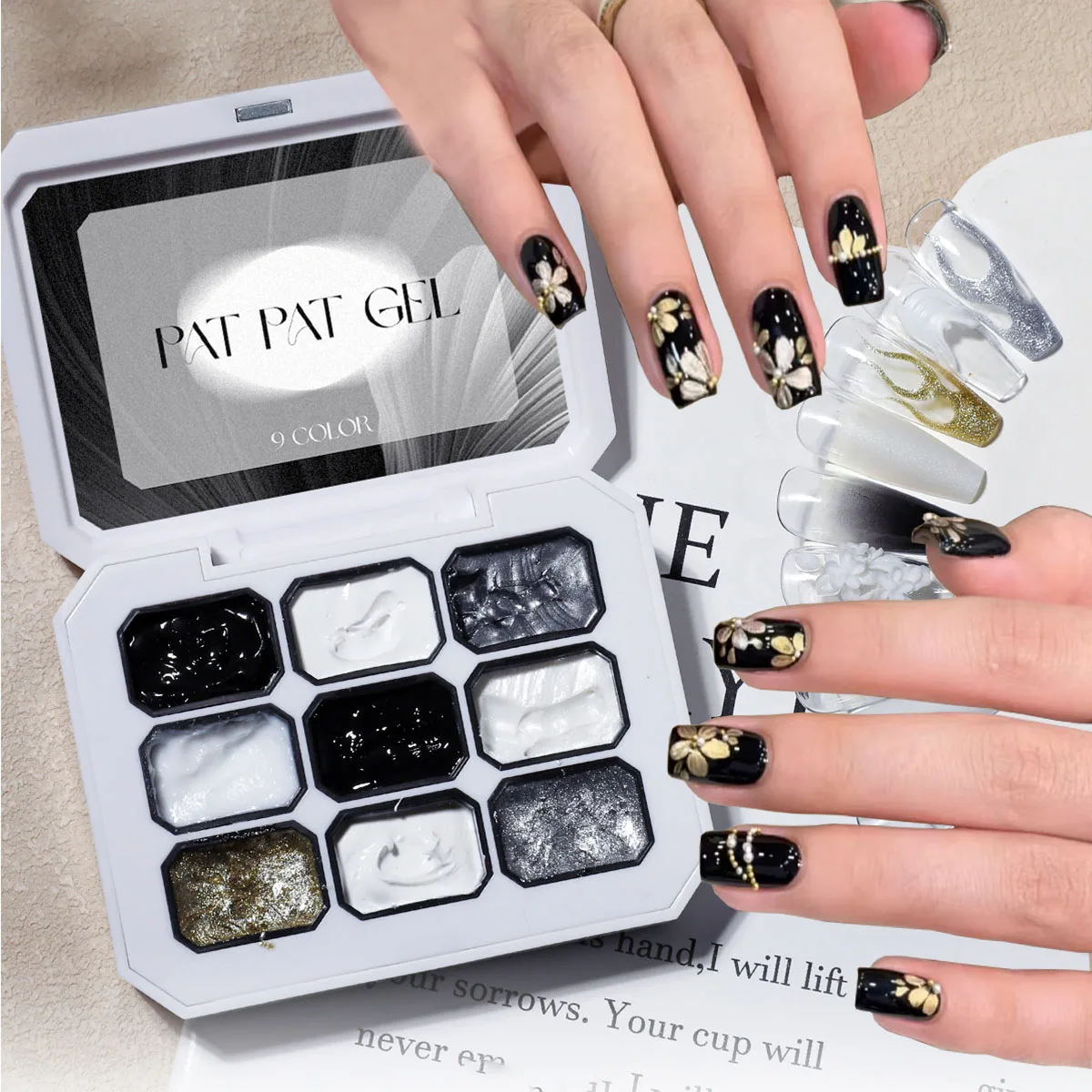 1pc black and white solid nail polish glue pat glue gypsum glue Y2K solid color shiny luster long-lasting DIY home salon ﻿