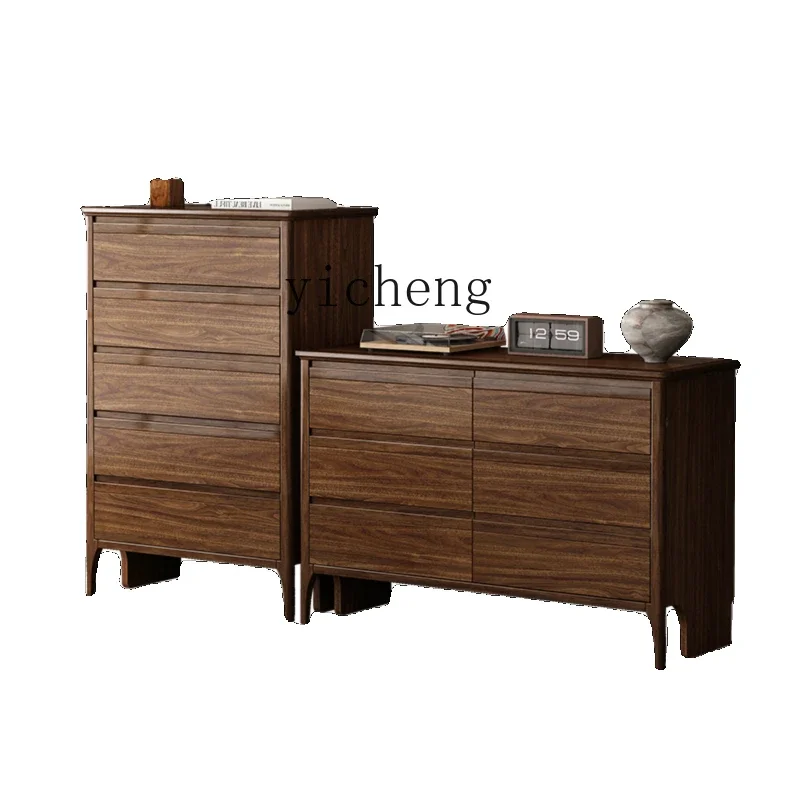 

ZZ New Chinese Style Chest of Drawers Bedroom Wall Storage Bed Tail Chest of Drawers Living Room Storage Cabinet