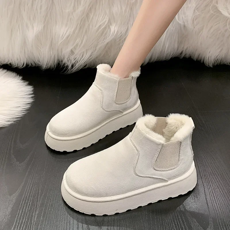 

Winter Women Snow Boots Plush Warm Non Slip Waterproof Ladies Flats Sneakers Casual Slip on Female Ankle Boots Botas Mujer Male