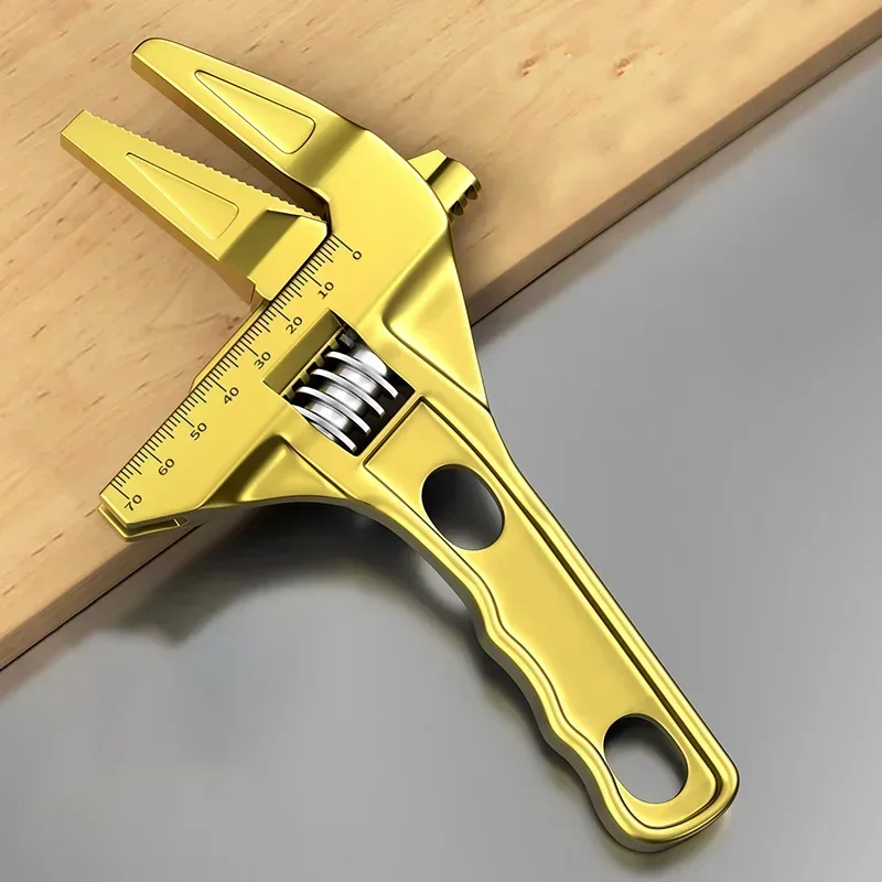 Multi-function Adjustable Wrench Aluminium Alloy Large Open Wrench Universal Spanner Repair Tool for Water Pipe Screw Bathroom