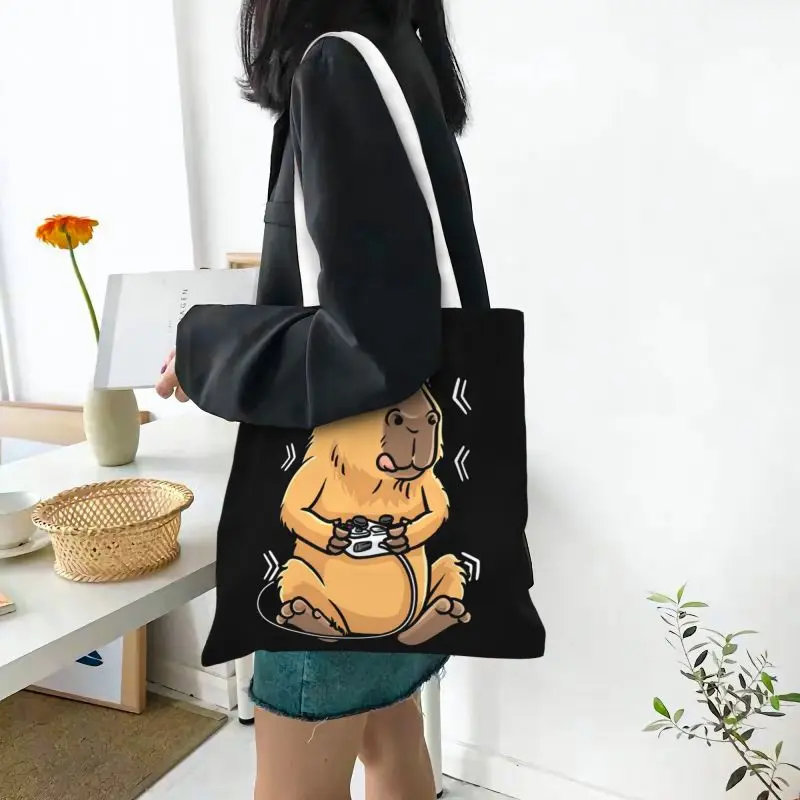 Capybara Giant Cavy Rodent Gamer-Bolso de mano para mujer, bandolera de lona, gran capacidad