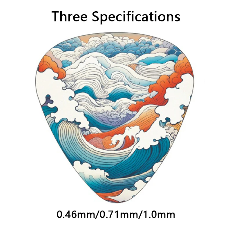 10Pcs Guitar Picks 0.46mm 0.71mm 1.0mm PVC Ukulele Painting Shrapnel For Guita Bass Ukulele Stringed Instrument Accessories New