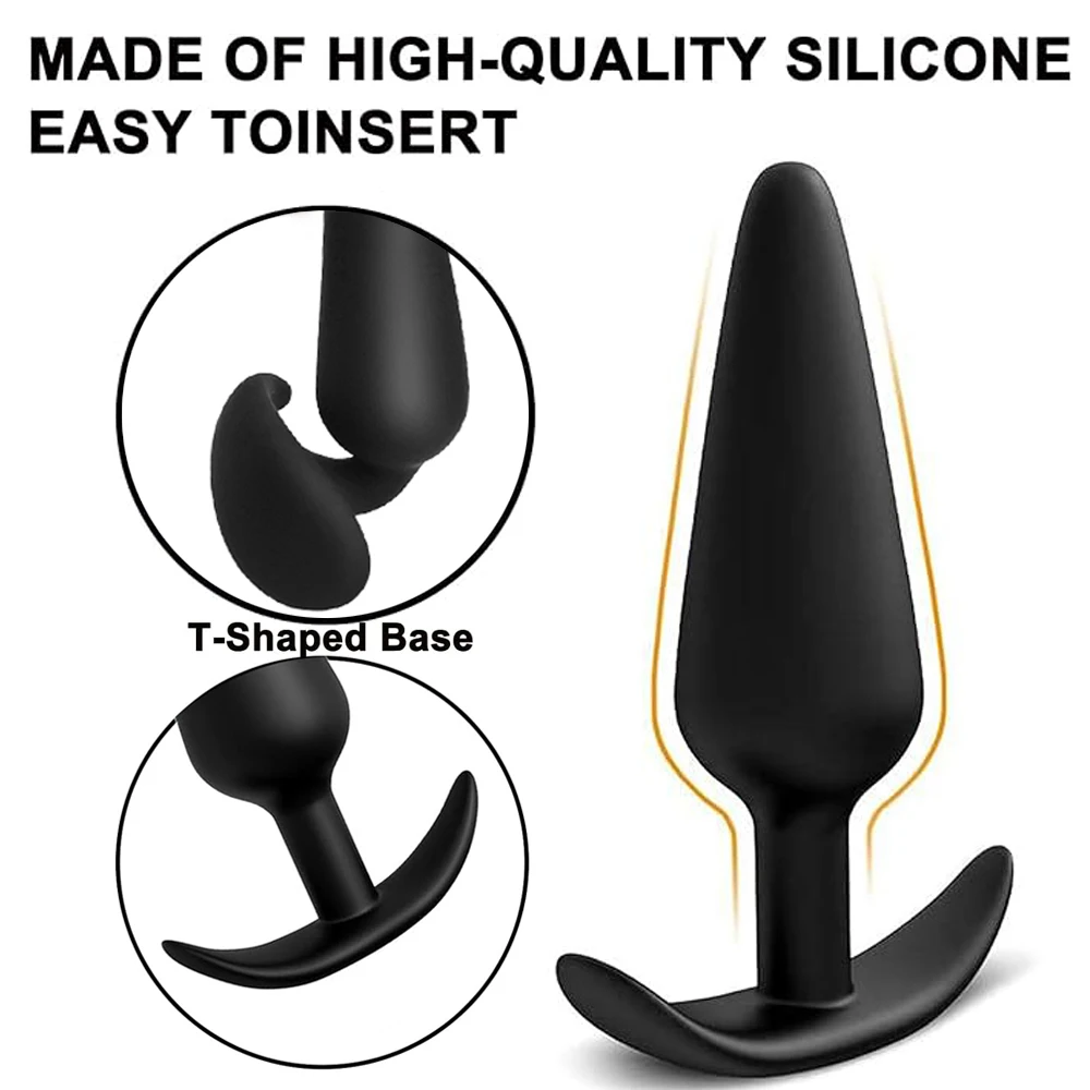S/M/L 3 Sizes Anal Plug Soft Silicone T-Shaped Anal Plug Butt Plug Adult Sex Toys for Men Women Gay Prostate Massager Dildo - view 3