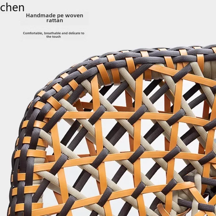 HXL Balcony Sofa Chair Creative Rattan Single Chair Leisure Chair