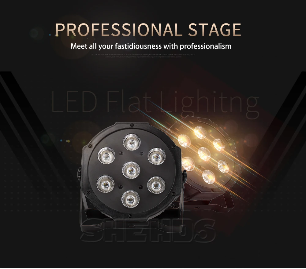 SHEHDS Festen Stecker 7x12W RGBW 4in1/7X18W RGBWA + UV 6in1 Mobile stecker LED Par Licht Für DJ Disco Party Weihnachten Dekoration – Detail 1