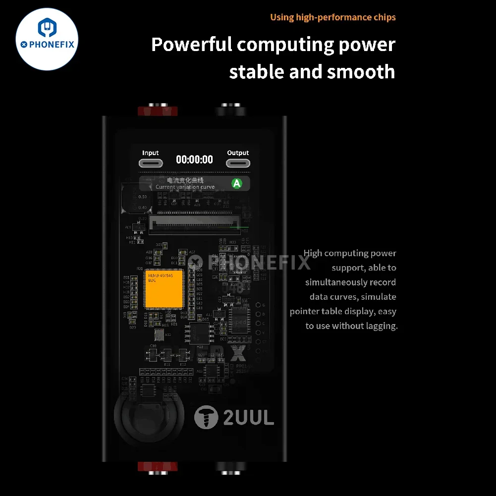 2 uul-power xハイリフレッシュフルカラースクリーン電圧電流テスター、電話、ラップトップ、PCB、アンペア、電圧、精密測定、修理ツール