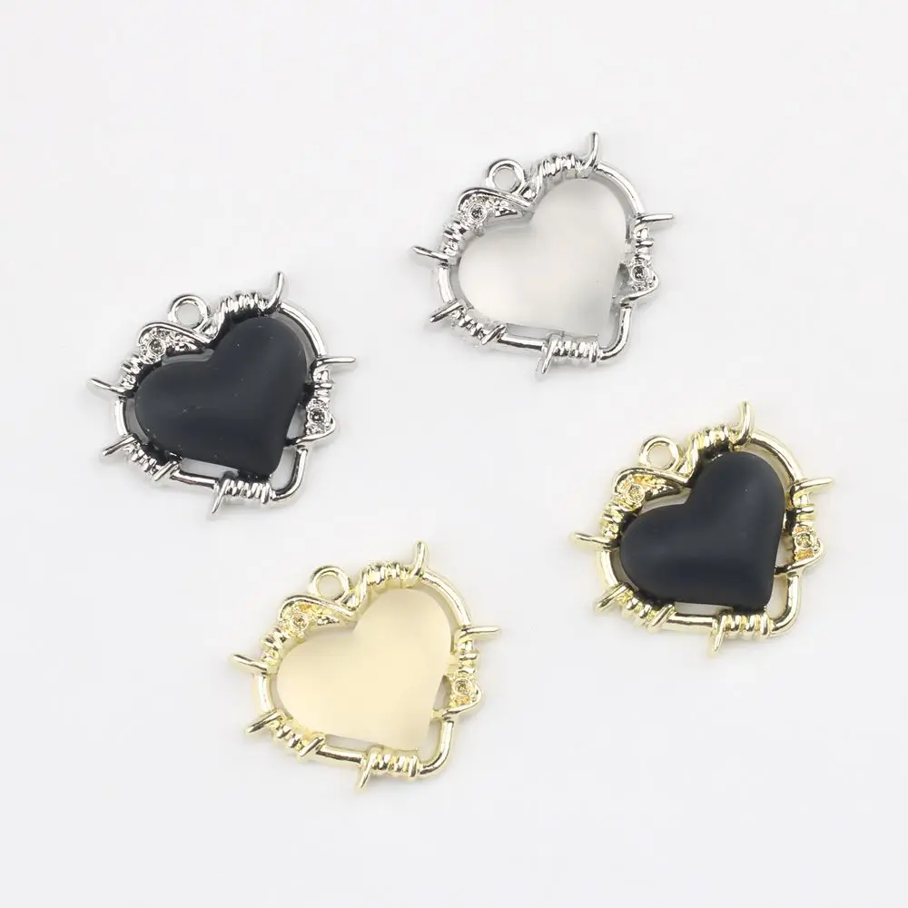 40pcs Vintage Love Heart Jewelry Pendants Diy Silvery Color Necklace Earring Pendant Connectors Handmade Jewelry Making Findings