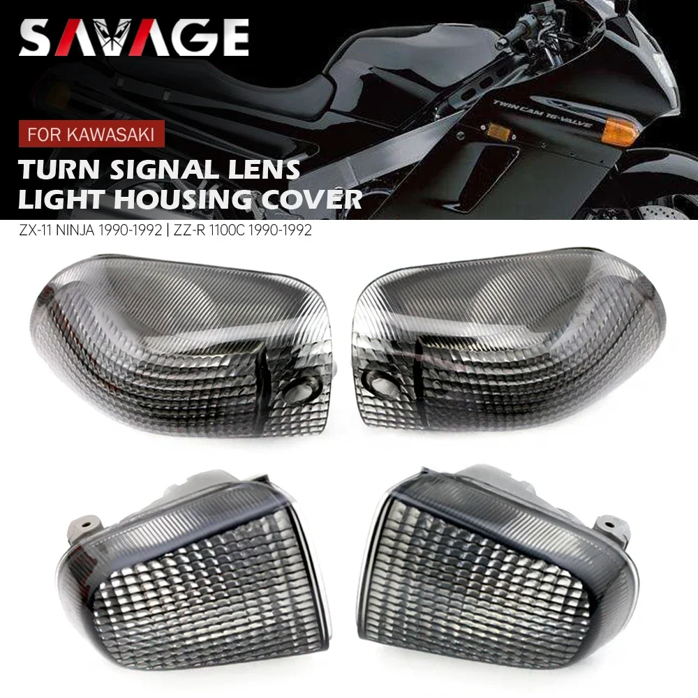 Turn Signal Light Lens For KAWASAKI ZZR 1100 C ZZR1100C ZX-11 NINJA 1990 1991 1992 Motorcycle Indicator Lamp Cover ZX11 Housing