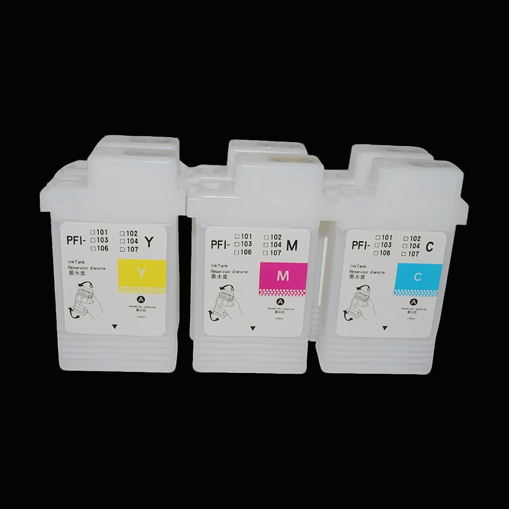 

PFI-102 107 пустой сменный картридж без чипа для принтеров Canon IPF510 iPF605 iPF610 iPF710 iPF500 iPF600 iPF700 iPF720