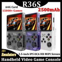 Open Source R36S Retro Handheld Video Game Console Linux System 3.5 Inch IPS Screen Portable Pocket Video Player R35S 64GB Games