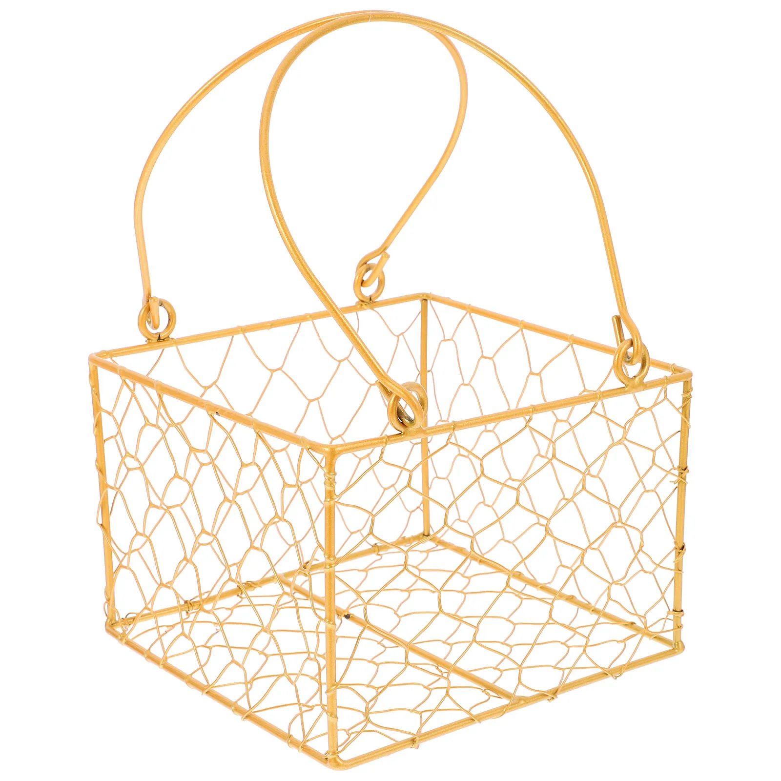 سلال سلة بمقابض زهرة زفاف أنيقة لحفلات الزفاف المعدنية