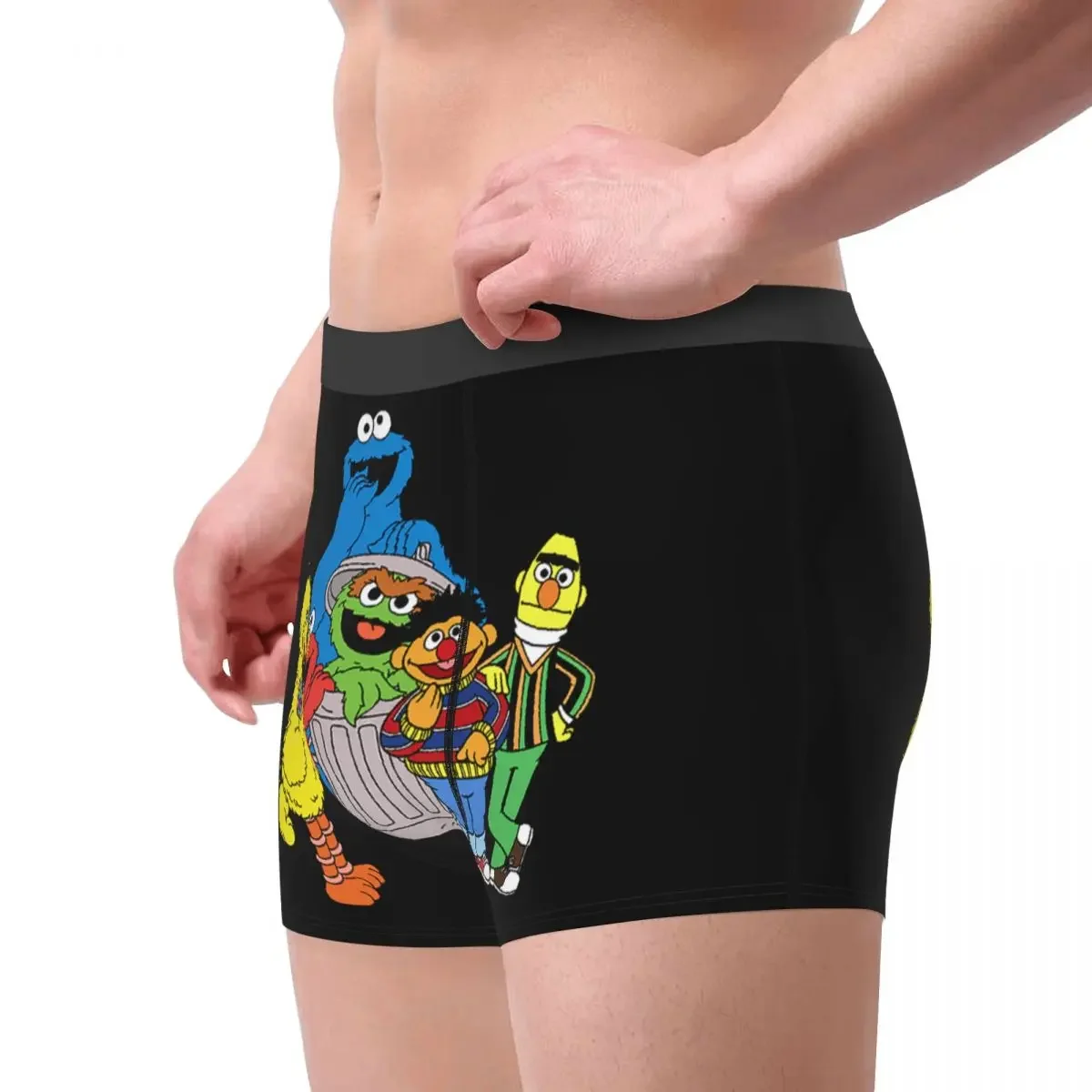 Biancheria intima personalizzata del fumetto stampa maschile personalizzata Elmo Big Bird Boxer Shorts mutandine slip mutande traspiranti