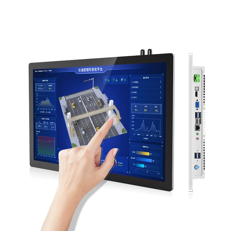 13,3 Polegadas TFT LED Painel Industrial PC Tudo em Um Computador Desktop J1900 Fanless VGA LAN COM 4GB Ram 128GB SSD