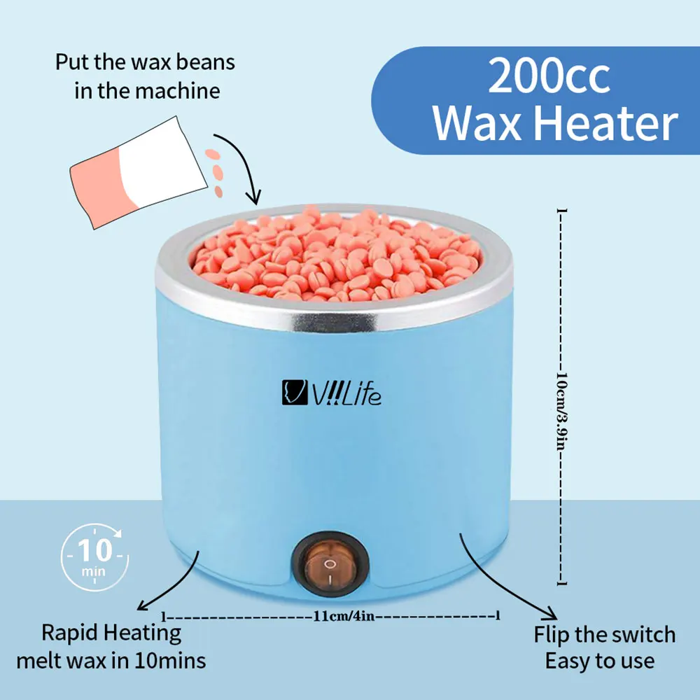 Wax Melting Machine for Hair Removal 200ml Wax Heater Pot Depilation Paraffin Wax Beans Waxing Warmer Dipping Pot