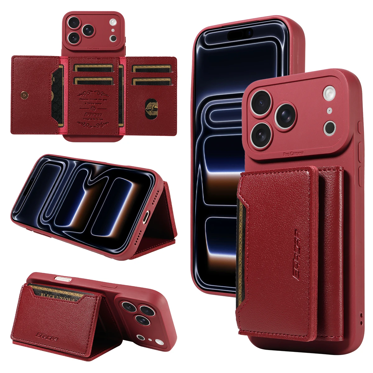 Étui de téléphone en similicuir pour Samsung Galaxy S26 S25 S24 S23 A56 A36 A26 A15 A12 A03 Series avec porte-cartes à faible attraction magnétique
