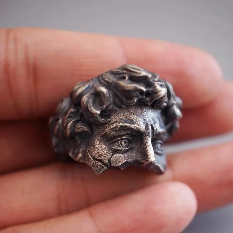 Artistic Profile Adjustable Ring, Vintage Style Thumb Ring, Unique Romantic Gift, for Girlfriend, Valentine's Day Gift