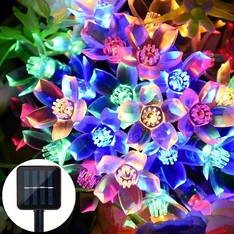 Cherry Solar String Lights 200LEDS Waterproof Solar Powered Fairy Lights 8 Modes Decorative Lights for Patio Fence Wedding 882