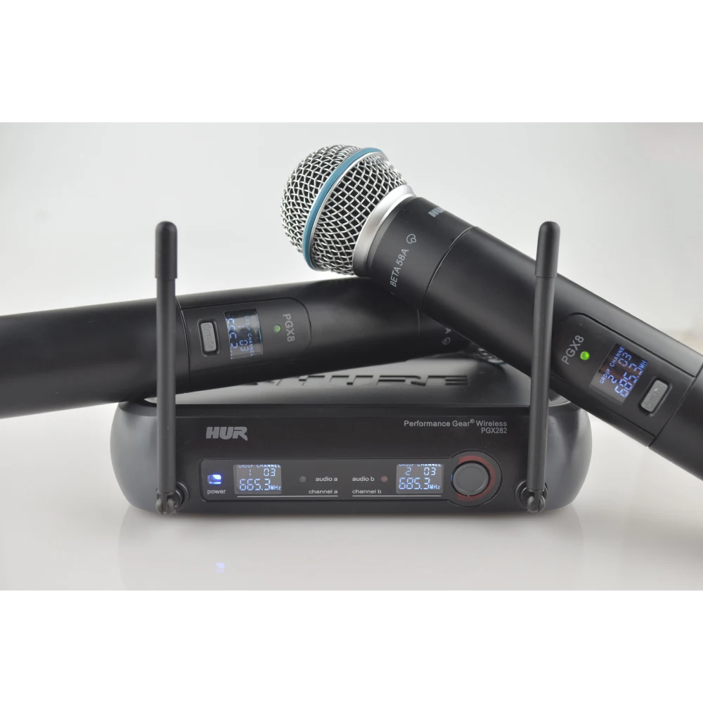 HUR PGX282 BETA58A Wireless Microphone PGX4 PGX2 Professional level stage wireless system UHF dual mic for Karaoke Church Speech