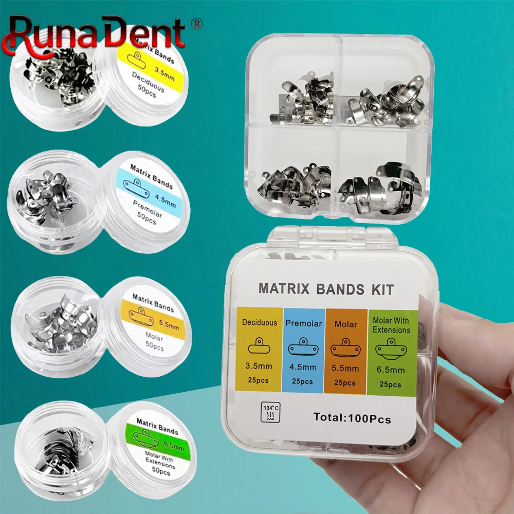 

Dental Matrix Bands Sectional Contoured Metal Matrices 3.5 4.5 5.5 6.5mm Teeth Replacement Dentistry Tools