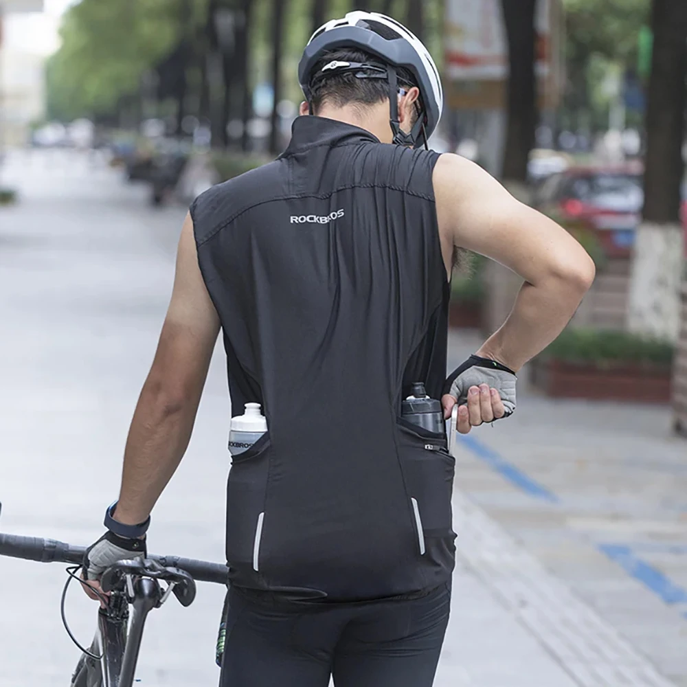 

ROCKBROS Cycling Vest Detachable Top Jacket Men and Women Bicycle Long-sleeved Breathable Autumn Bike Windproof Coat