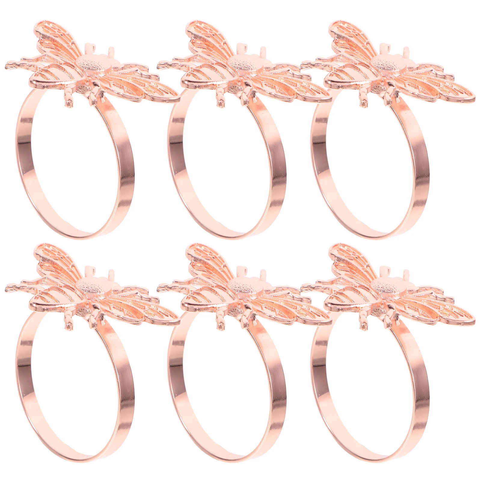 

6 Pcs Napkin Ring Metal Rings Bee Shaped Animal Buckle Holders Clasp Zinc Alloy Creative