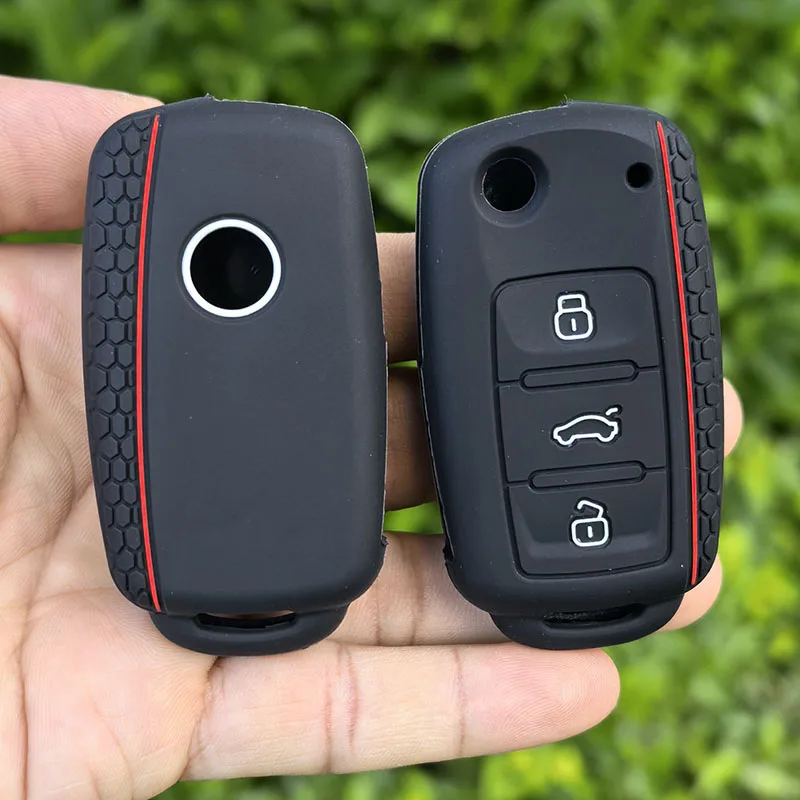 Protect Car key shell For Volkswagen polo passat b5 golf 4 5 6 MK5 MK6 Eos Bora Beetle TSI new Silicone cover case image 4