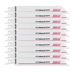 10pcs Reciprocating Jig Saw Blade Set S922EF For Cutting Metal Wood 1.5-4mm Fast Cut Down Power Tools Cutter Accessories White