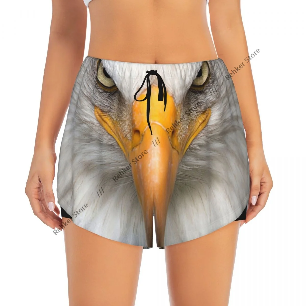 Bald Eagle ผู้หญิง Double Layered Quick-Dry กางเกงขาสั้นกีฬาสําหรับวิ่งพักผ่อนกลางแจ้งฟิตเนสออกกําลังกายกีฬา