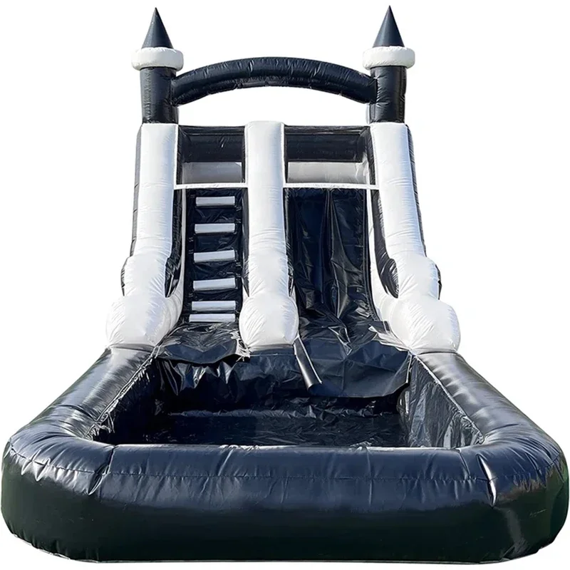 Populaire Kids Opblaasbare Waterglijbaan Commerciële Bounce House Moonwalk Jumper Uitsmijter volledige PVC waterglijbaan Party Rentals