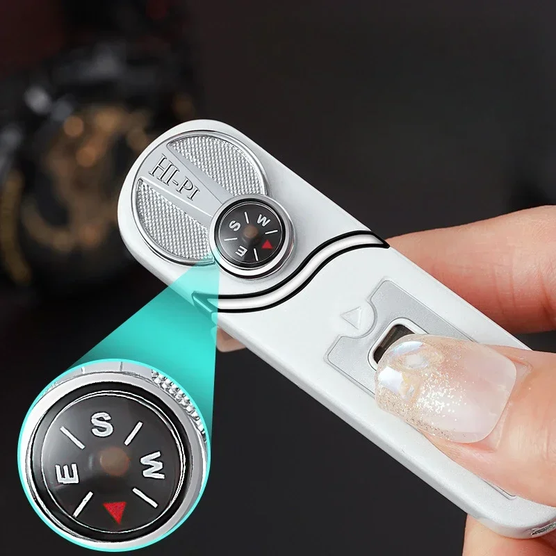 Creative Rocker Arm Direct Charge with Compass Multi functional Lighter Transparent and Visible Air Chamber Mini Easy to Carry