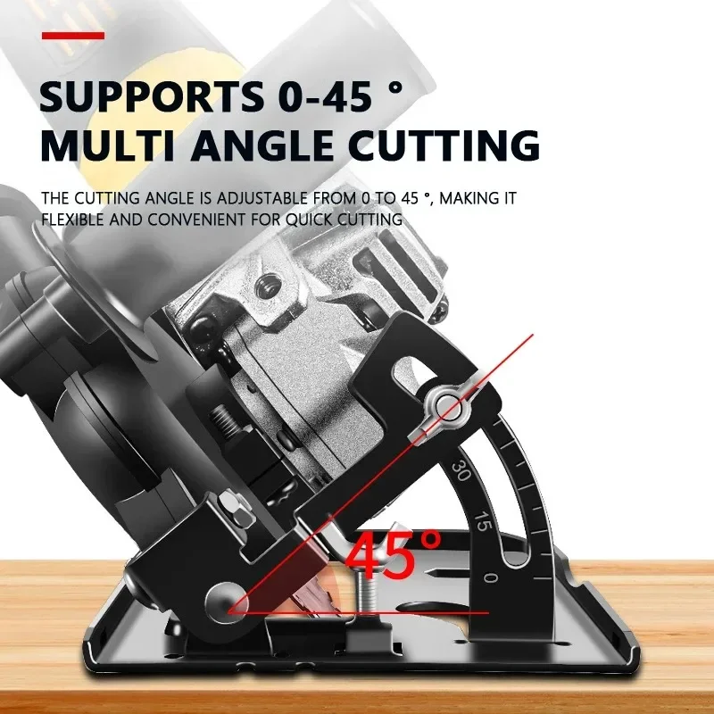 Suporte de moedor de ângulo converter para máquina de corte base mesa de carpintaria para moedores de ângulo 100-125 com capa contra poeira 45 °   Ajustável