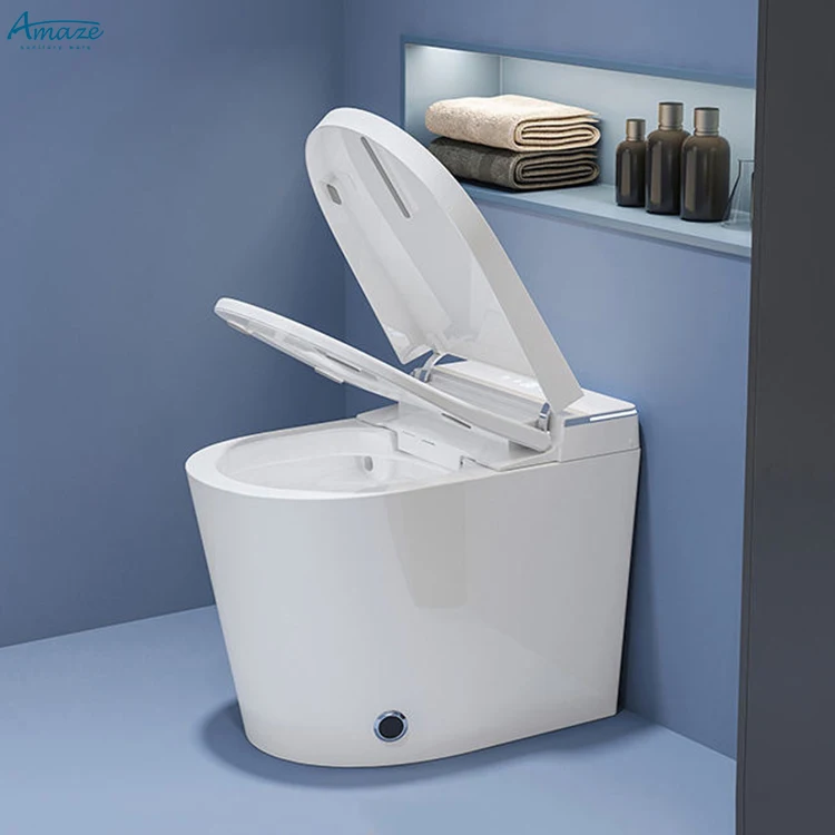 Intelligent porcelain floor mounted water closet smart bowl bathroom automatic ceramic siphon smart toilet