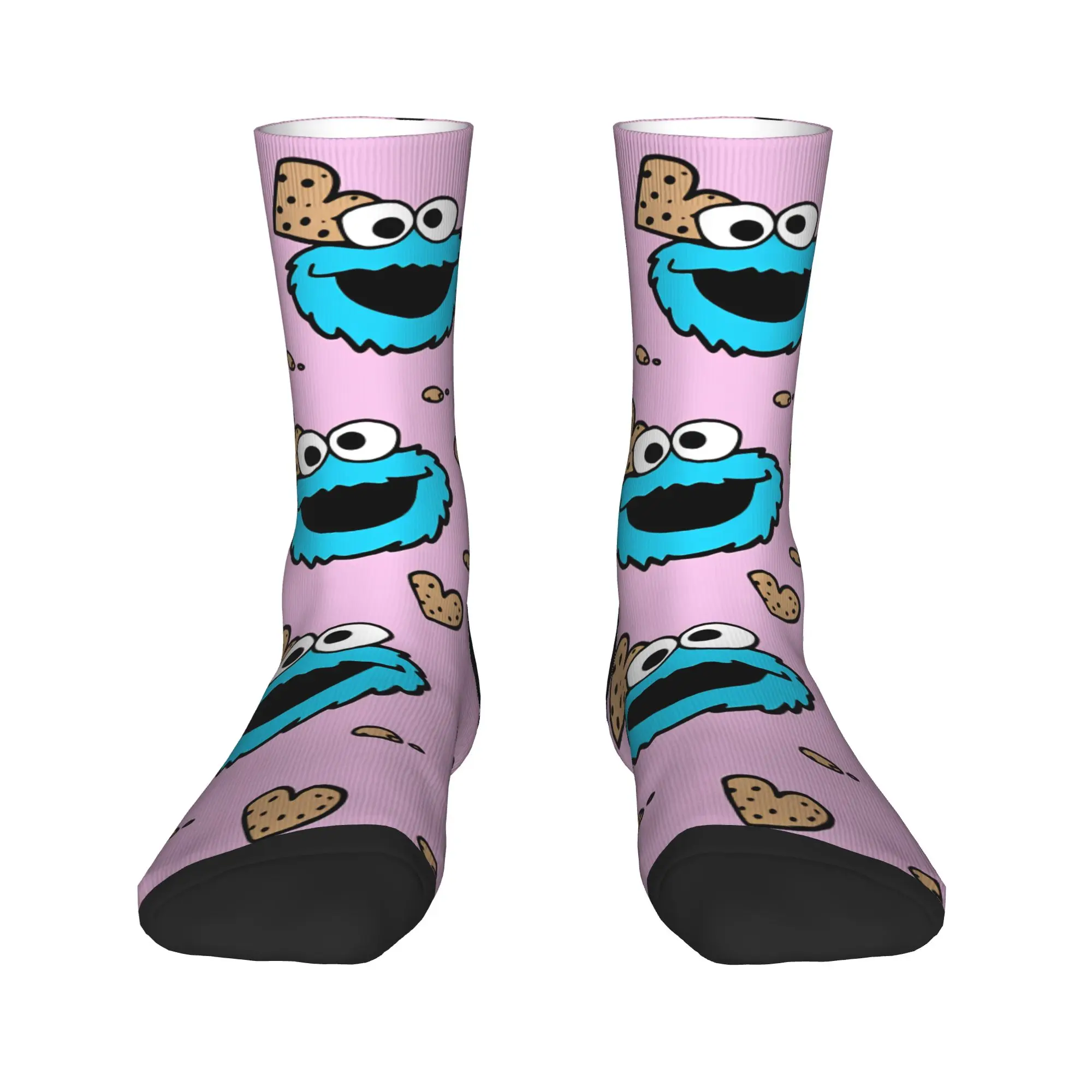 Cookie Monster Socks Autumn Sesames Streets  Stockings Vintage Men Soft Socks Design Outdoor Non Slip Socks