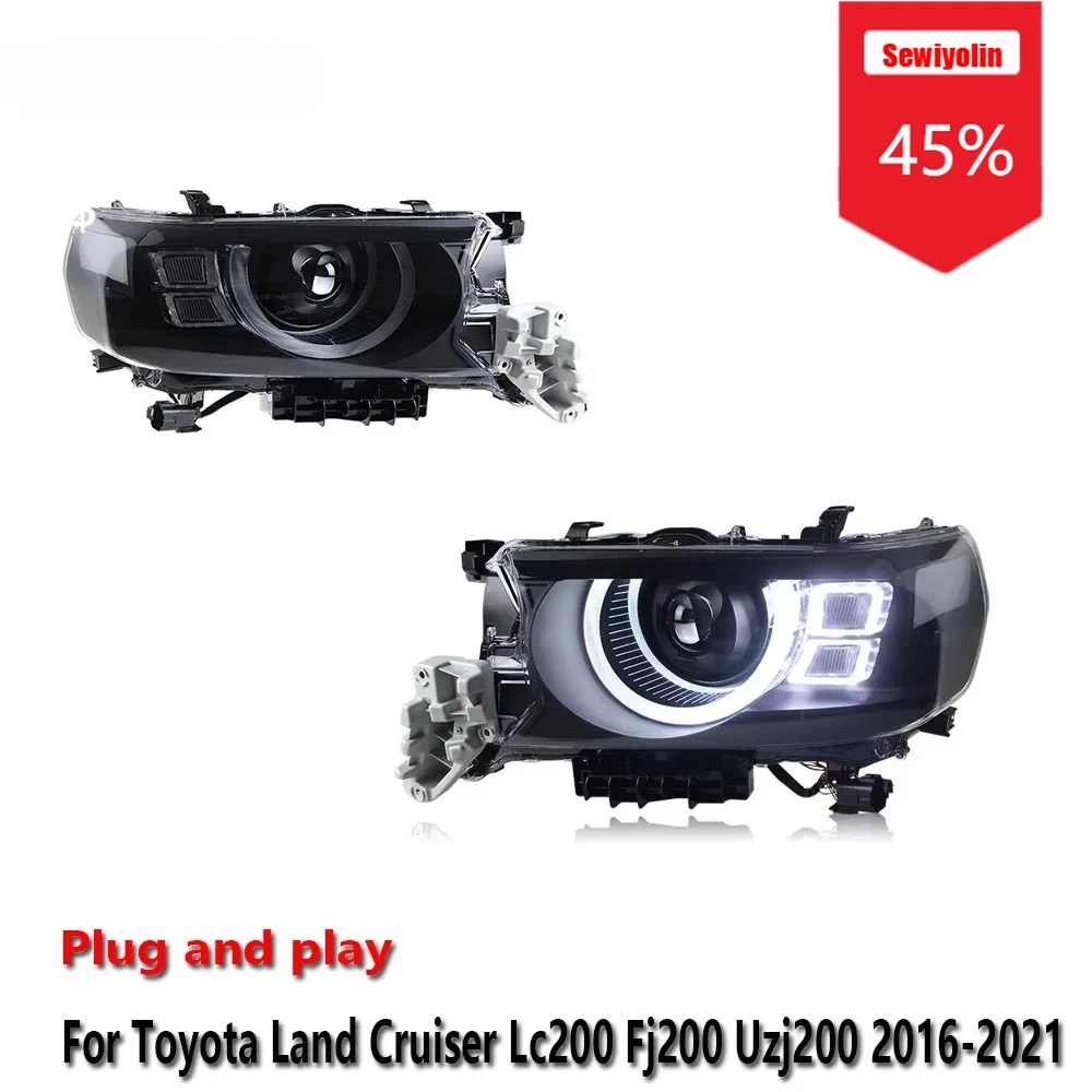 

Автомобильные светодиодные фары Sewiyolin в сборе для Toyota Land Cruiser Lc200 Fj200 Uzj200 2016-2021 DRL тормозной сигнал поворота Plug and Play