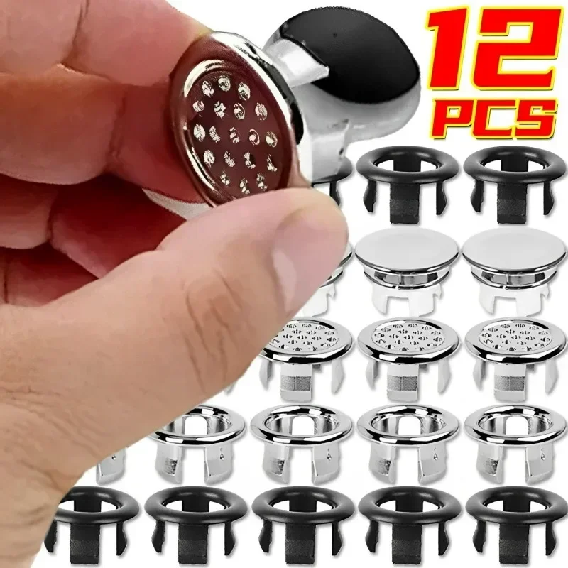 Round Sink Hole Overflow Cover Household Wash Basin Hollow Overflow Ring Bath Drain Cap Plug Covers Kitchen Bathroom Accessories