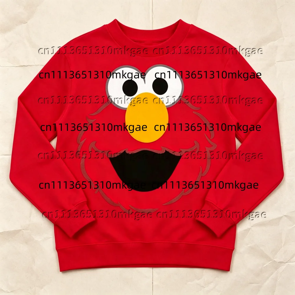 Sesamstraße, Kleinkind, Jungen- und Mädchen-Sweatshirt mit langen Ärmeln, Elmo, Oscar, Big Bird, Cookie Monster, niedliche Cartoon-Figuren, für Männer und Frauen. – Detail 4