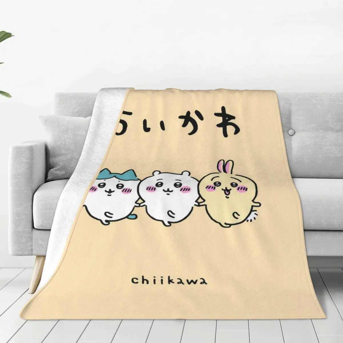 

Фланелевые одеяла Chiikawa, теплое мягкое одеяло для спальни, путешествий, забавное покрывало, чехол для дивана-кровати