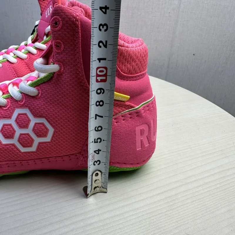 Klassische Marken-Komfortschuhe für Ringen, Hochwertige Strapazierfähige Box- und Kampfstiefel, Designer Mid-Top Kampfsportschuhe – Detail 4