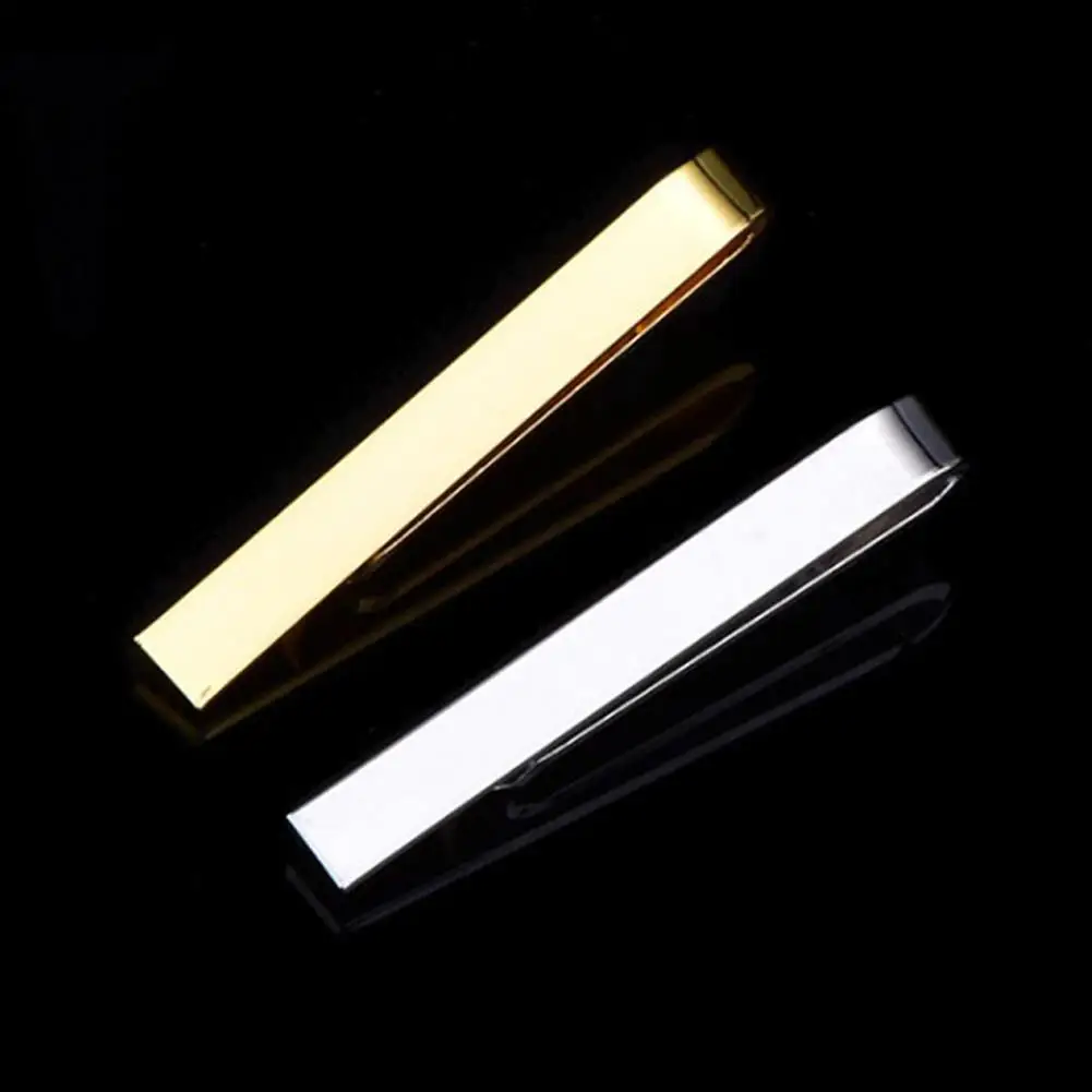 Tie Clip Men Metal Silver Gold Color Necktie Clasp Clip Gentleman Ties Bar Crystal Tie Pin For Men's Accessories Wedding Gifts