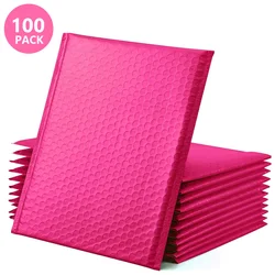 Rosa espuma Envelope sacos, auto selo Mailers, acolchoado Envelopes de envio com bolha Mailing Bag, pacotes de envio, Gift Bag, 100pcs