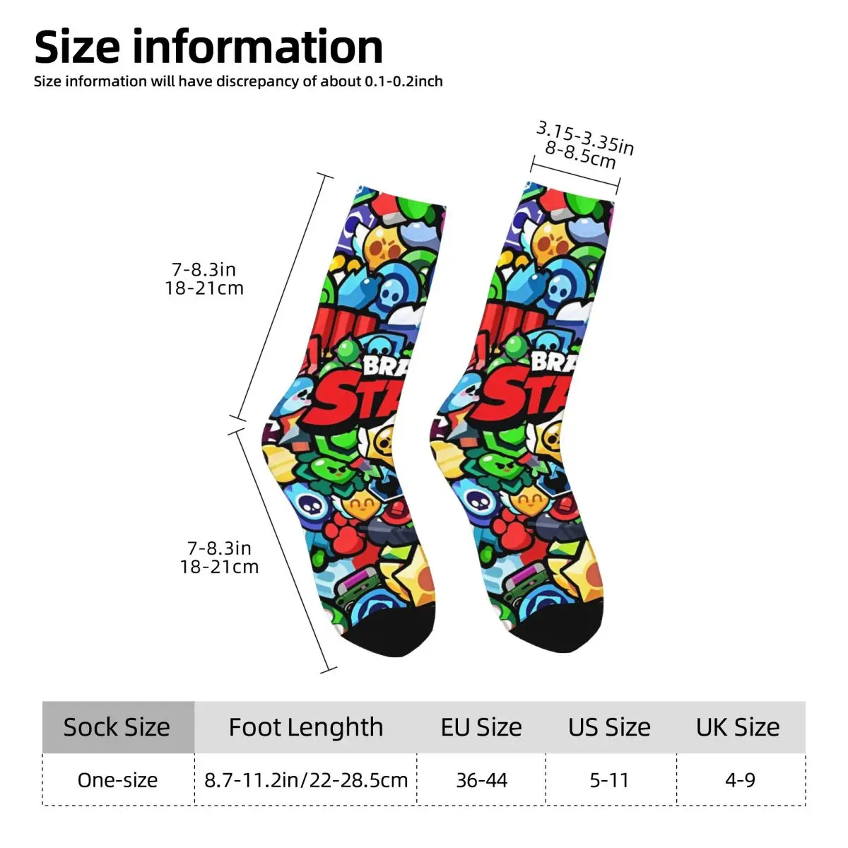 Cartoon Brawling-Heros Poster Stockings Video Game Design Korean Socks Winter Anti Skid Socks Men Outdoor Breathable Socks